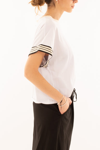 Maglia con bande latelari da Donna Dixie - Nero