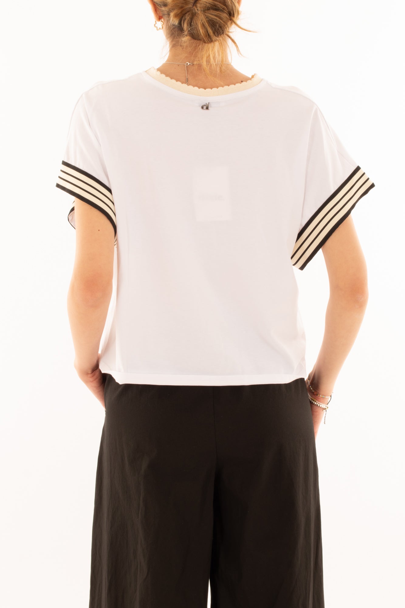 Maglia con bande latelari da Donna Dixie - Nero