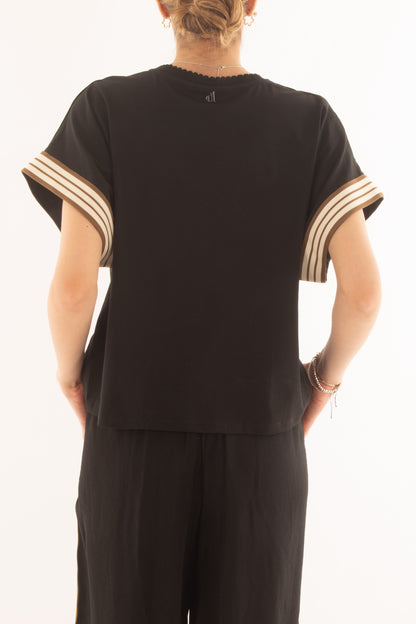 Maglia con bande latelari da Donna Dixie - Nero