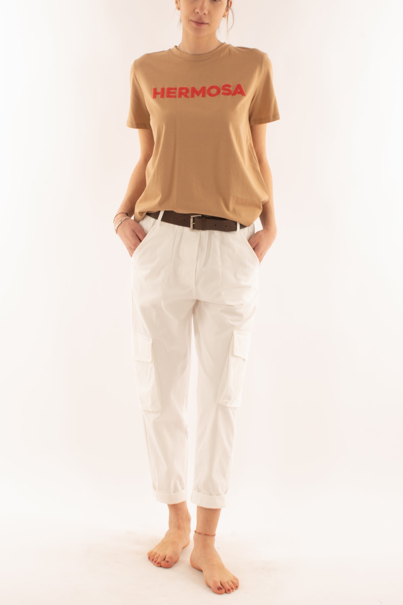 T-shirt con scritta 'hermosa' da Donna Dixie - Biscotto