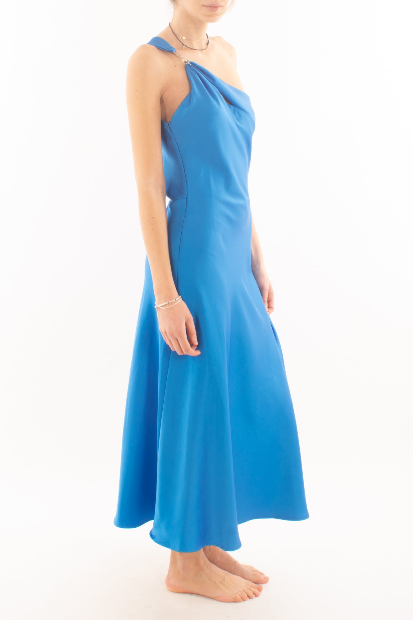 Abito lungo monospalla da Donna Imperial - Bluette