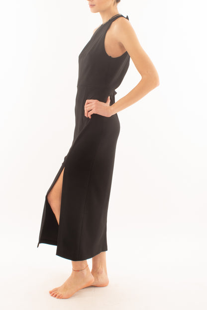 Abito lungo smanicato con scollatura da Donna Imperial - Nero