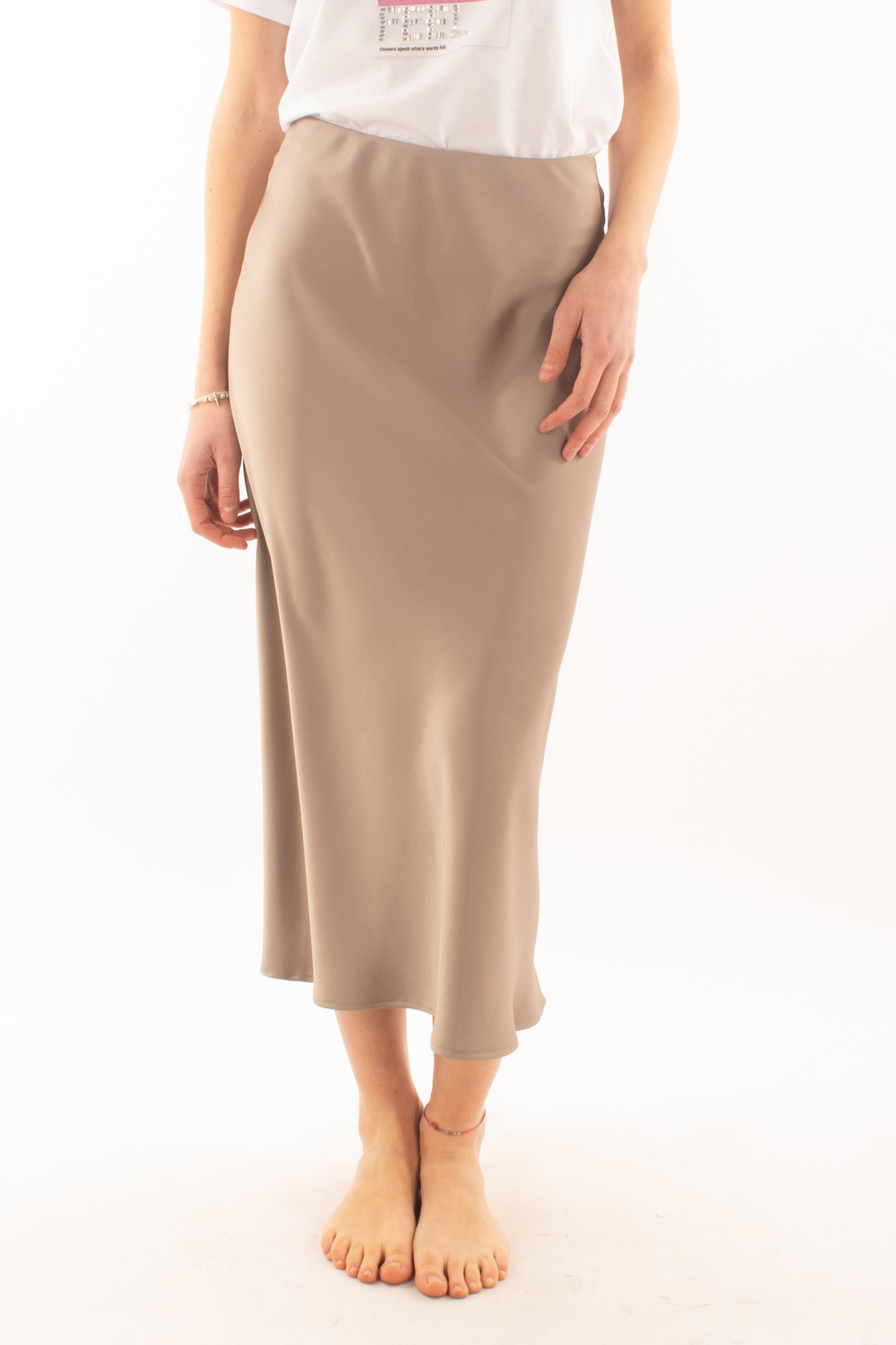 Gonna in satin da Donna Imperial - Almond