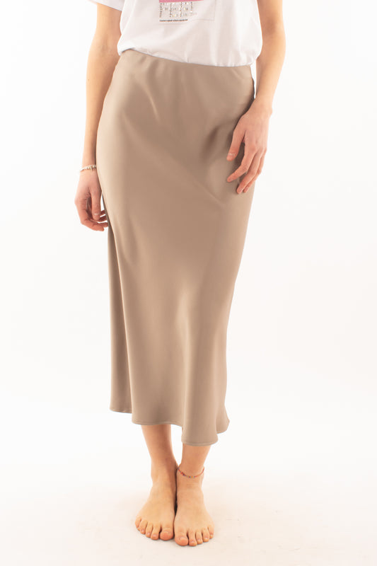 Gonna in satin da Donna Imperial - Almond