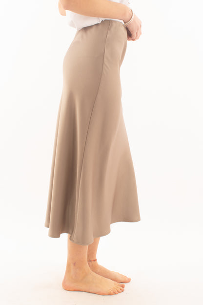 Gonna in satin da Donna Imperial - Almond