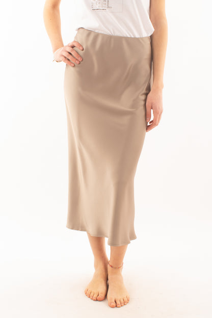 Gonna in satin da Donna Imperial - Almond