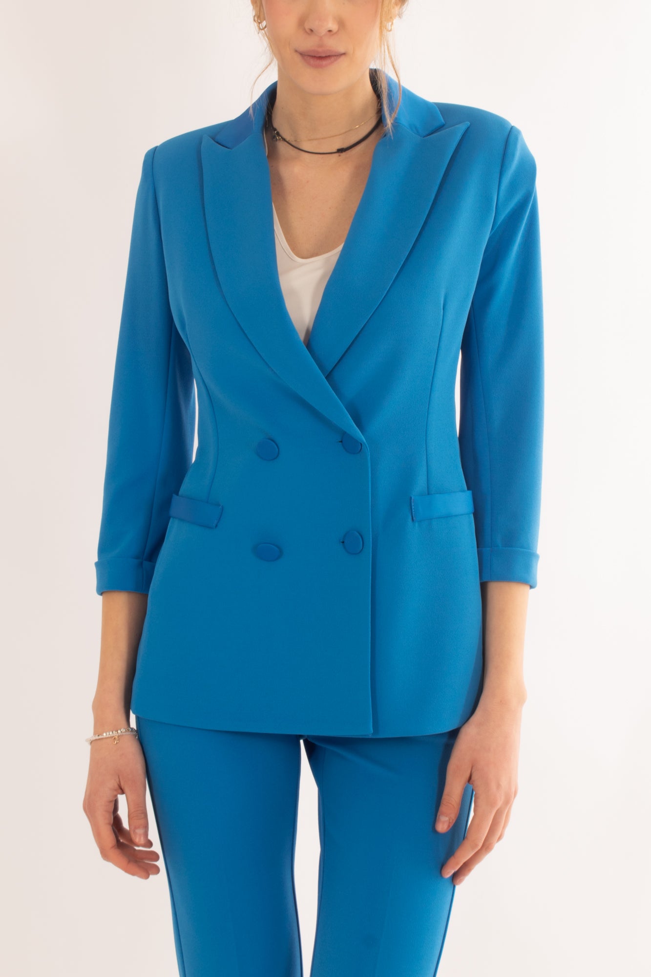 Giacca con manica 3/4 doppio petto da Donna Imperial- Bluette