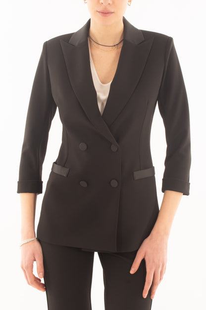 Giacca con manica 3/4 doppio petto da Donna Imperial - Nero