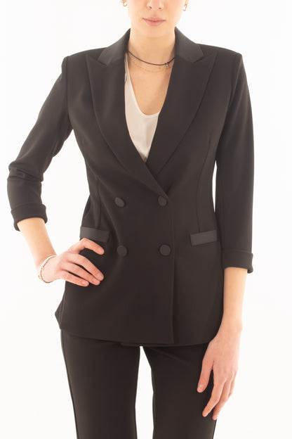 Giacca con manica 3/4 doppio petto da Donna Imperial - Nero