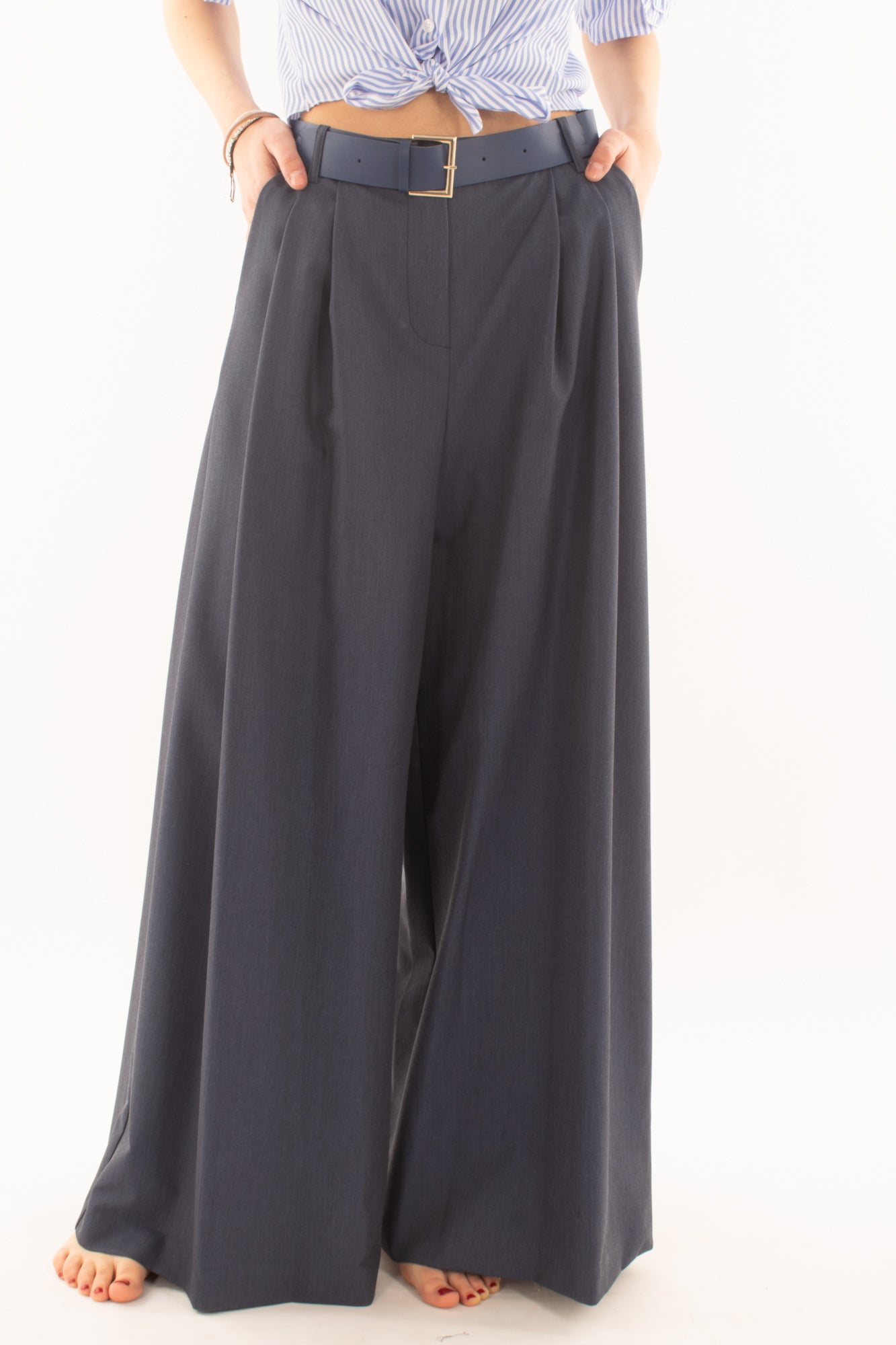 IMPERIAL Pantalone super palazzo da Donna Imperial - Denim Denim