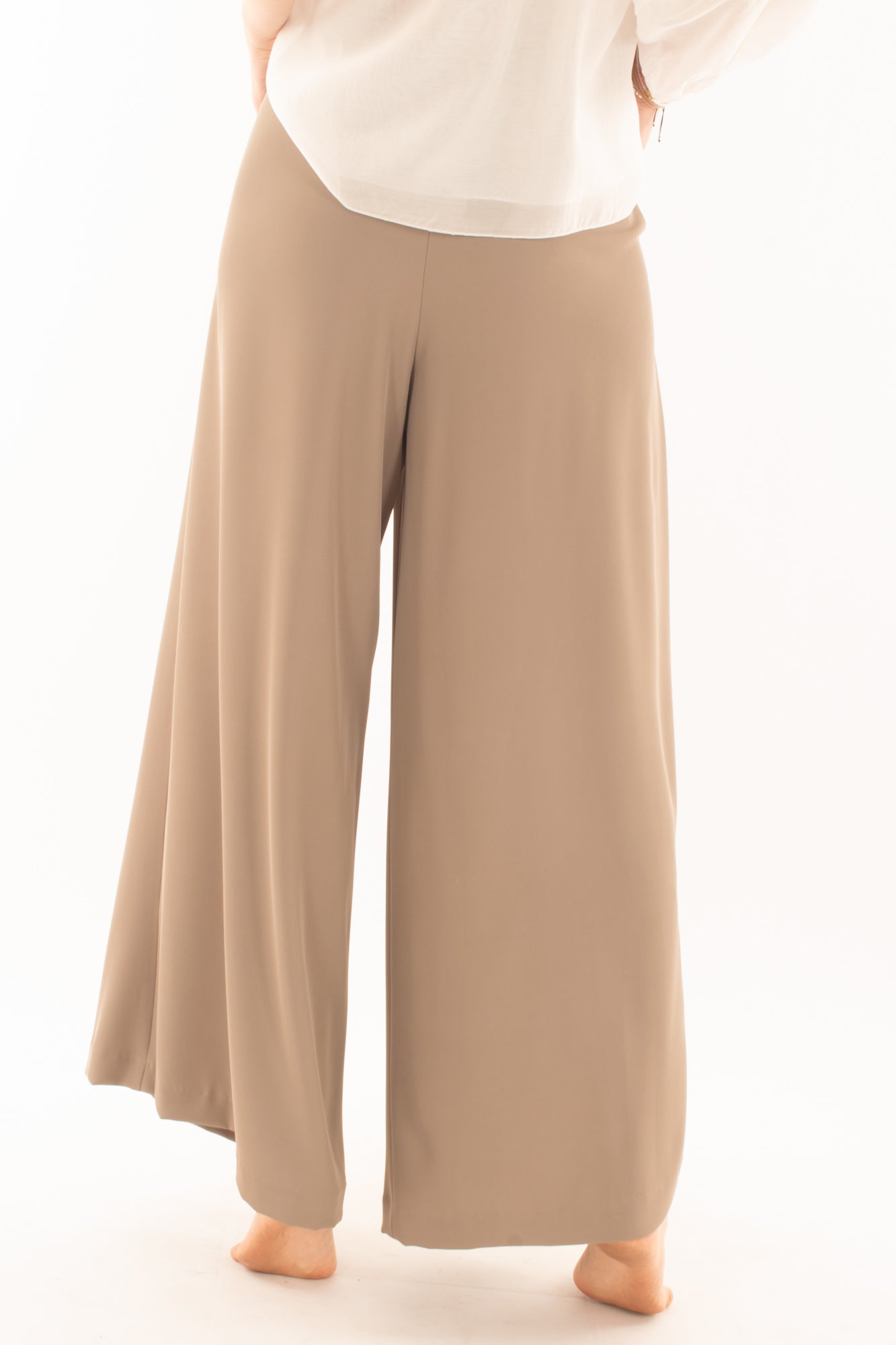 Pantalone palazzo con cintina da Donna Imperial  - Tortora