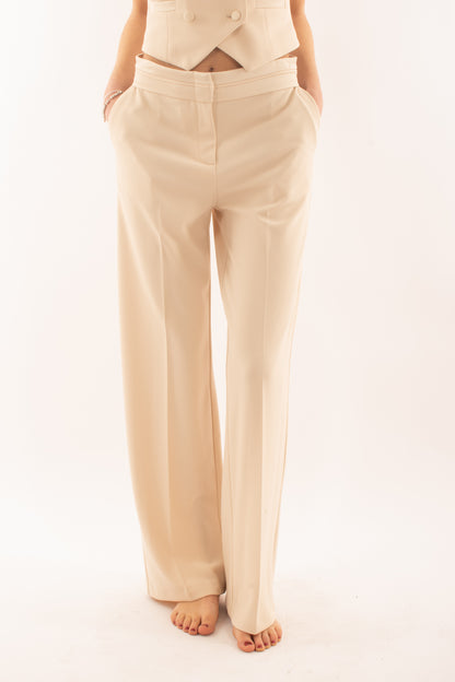 Pantalone con risvolto su punto vita da Donna - Imperial - Avena