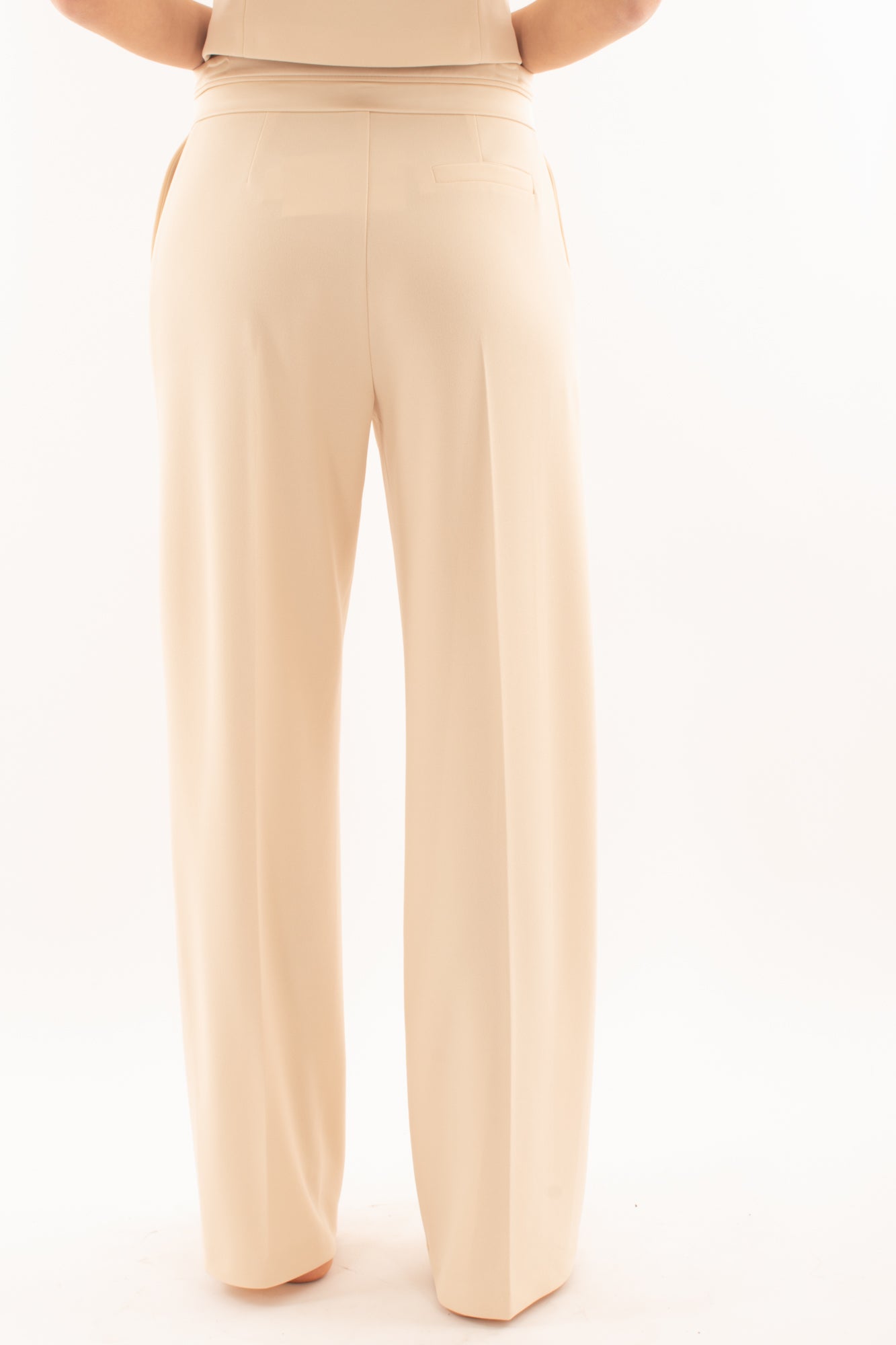 Pantalone con risvolto su punto vita da Donna - Imperial - Avena