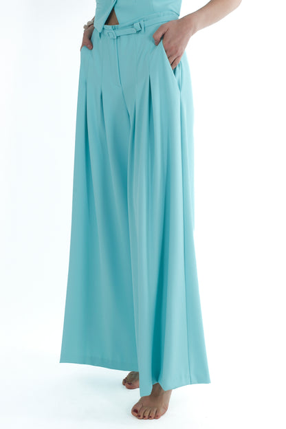 pantalone palazzo con pence profonde da Donna Imperial Acqua