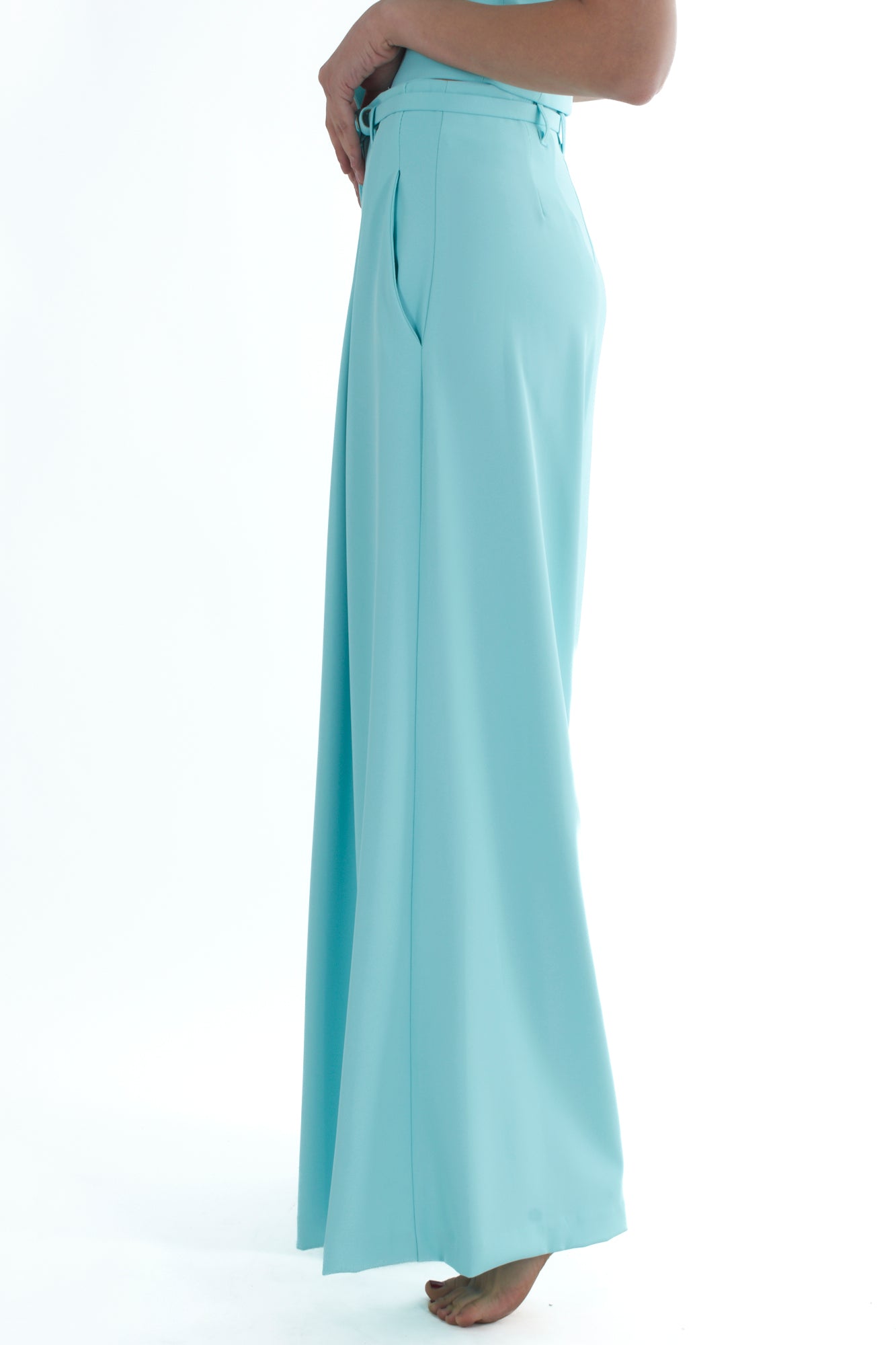 pantalone palazzo con pence profonde da Donna Imperial Acqua