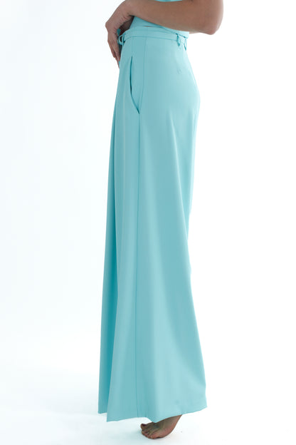 pantalone palazzo con pence profonde da Donna Imperial Acqua