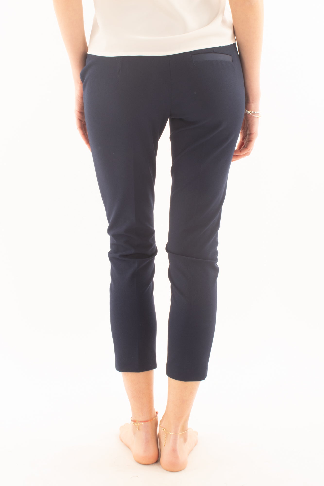 Pantalone a sigaretta con profili in raso da Donna Imperial - Blu