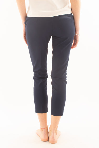 Pantalone a sigaretta con profili in raso da Donna Imperial - Blu