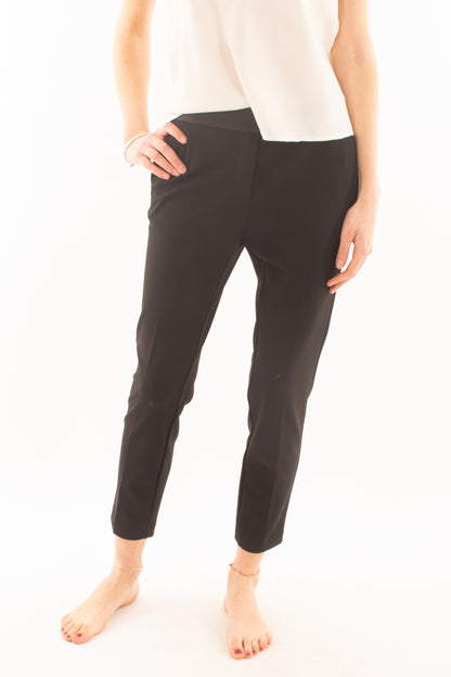 Pantalone a sigaretta con profili in raso da Donna Imperial - Nero