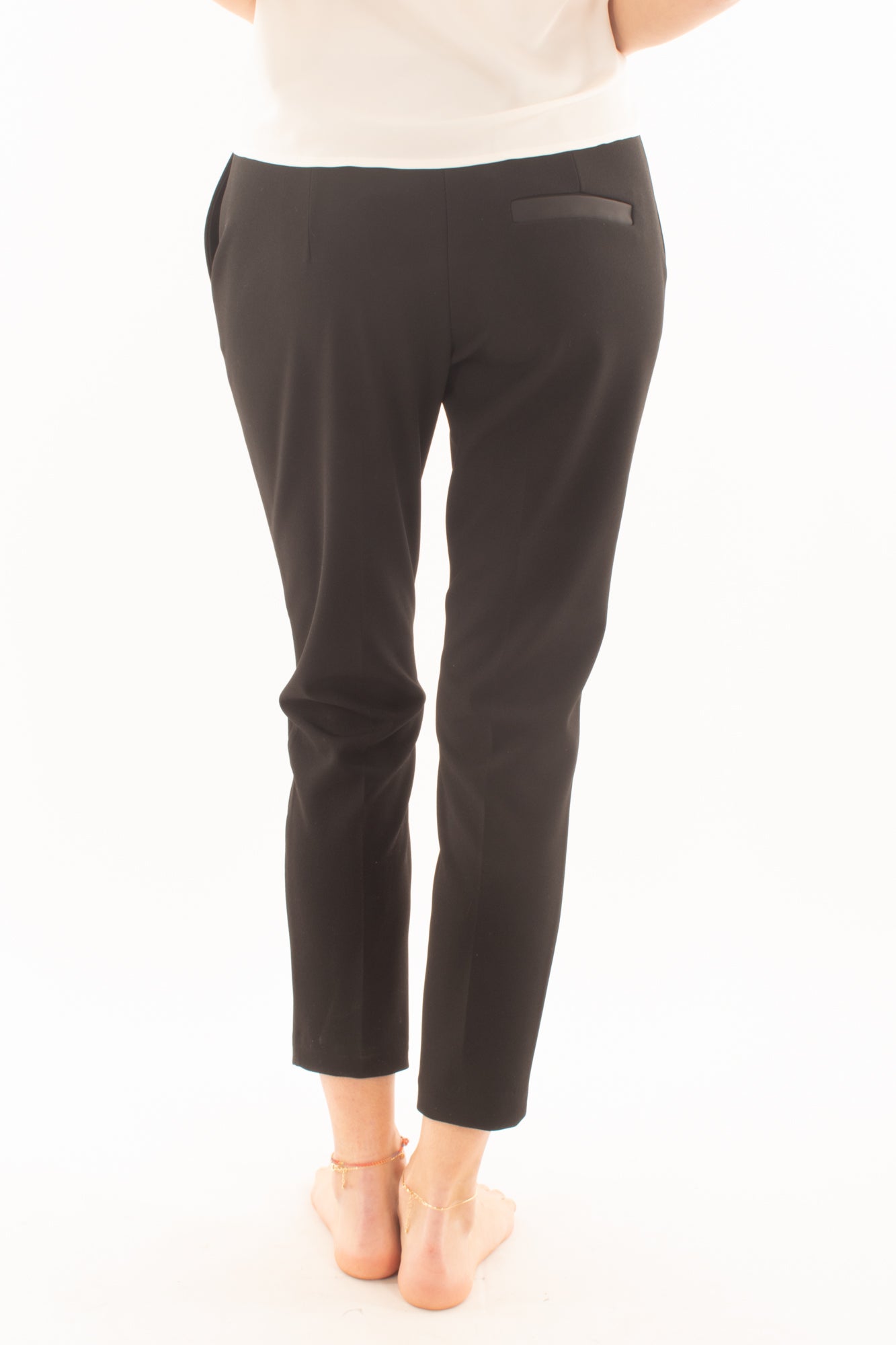 Pantalone a sigaretta con profili in raso da Donna Imperial - Nero