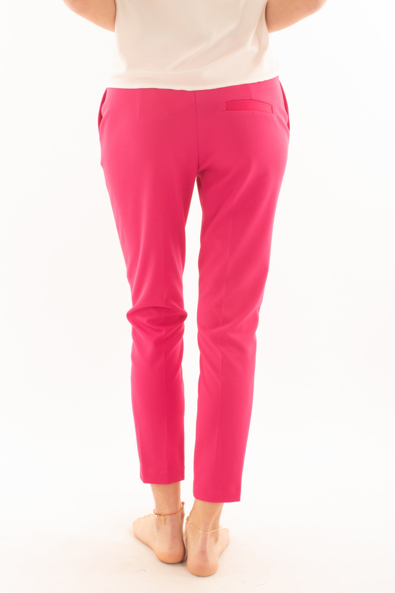 Pantalone a sigaretta con profili in raso da Donna Imperial - Pink
