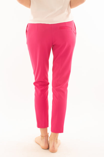 Pantalone a sigaretta con profili in raso da Donna Imperial - Pink