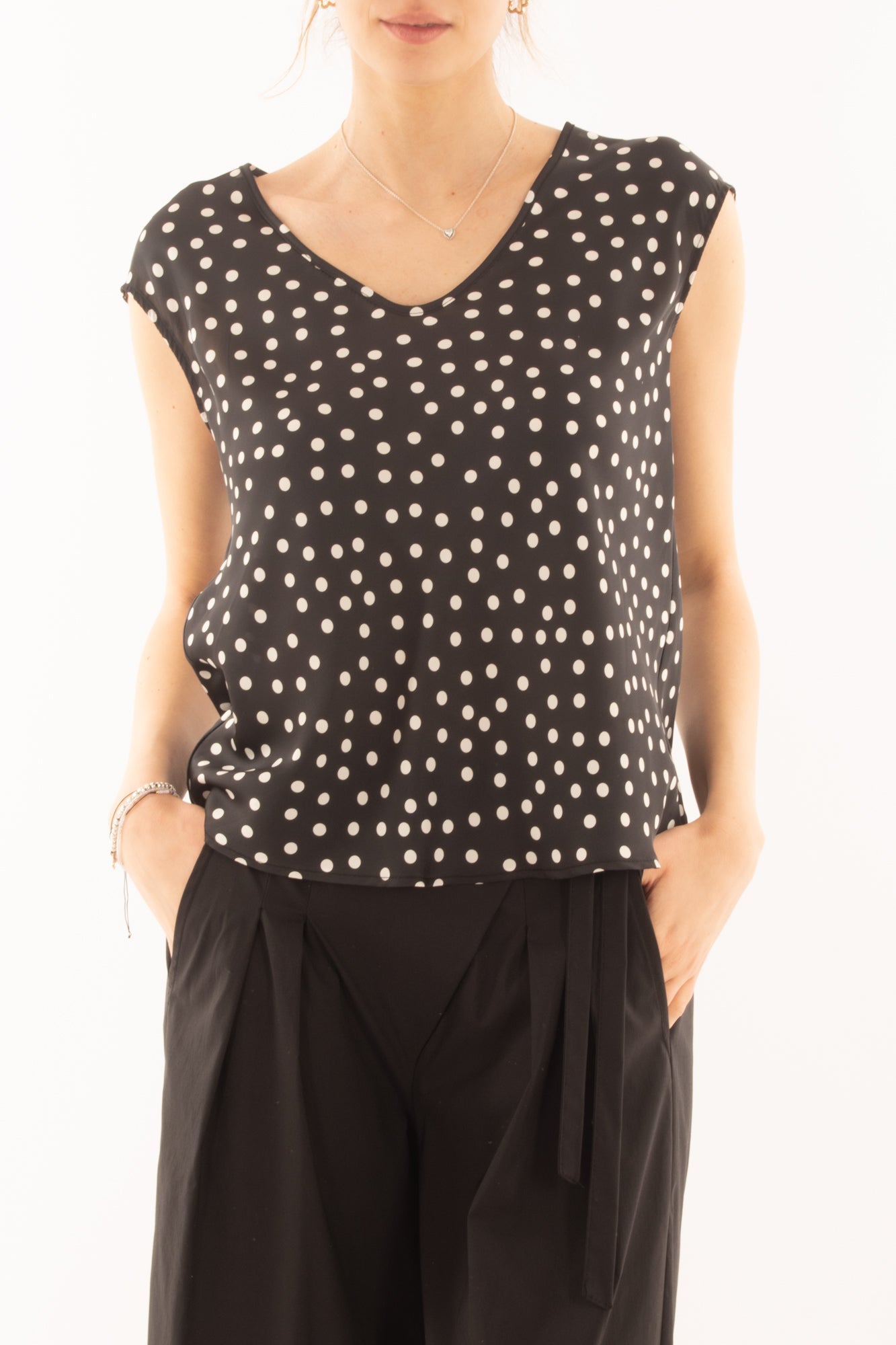 IMPERIAL Blusa a pois da Donna Imperila - Nero Nero