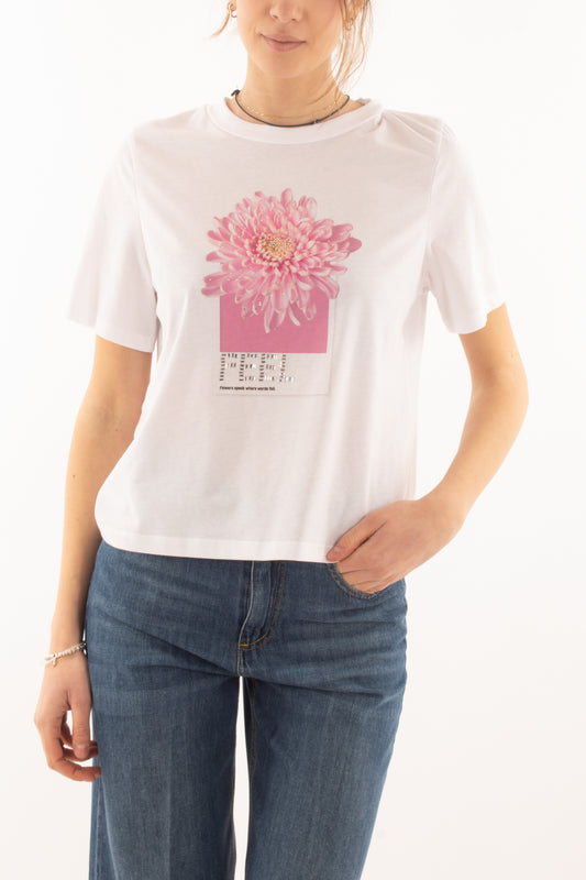 T-shirt con fiore da Donna Imperil - Bianco