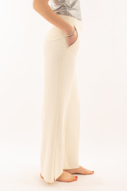 Pantalone palazzo con spacco da Donna King kong - Panna