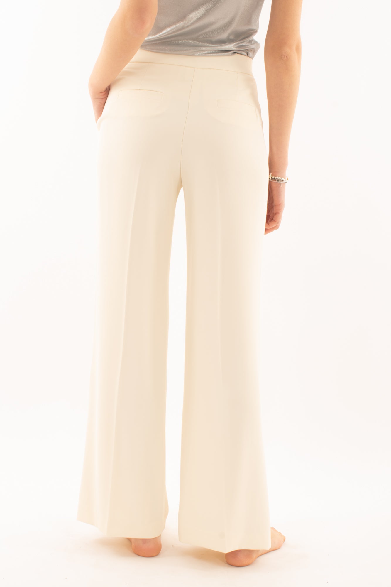 Pantalone palazzo con spacco da Donna King kong - Panna