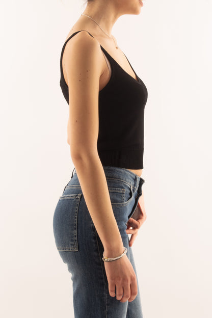 Canottiera con bretella da Donna Metoo - Nero