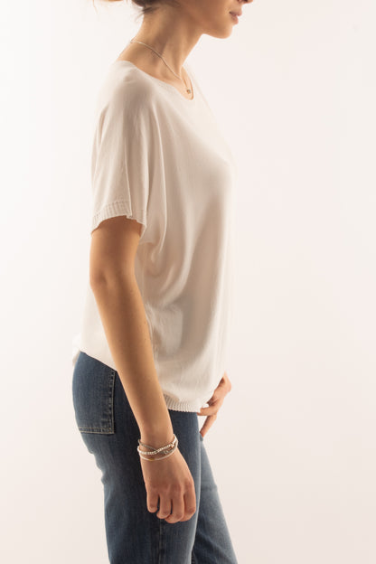 Maglia mezza manica morbida da Donna Metoo - Bianco