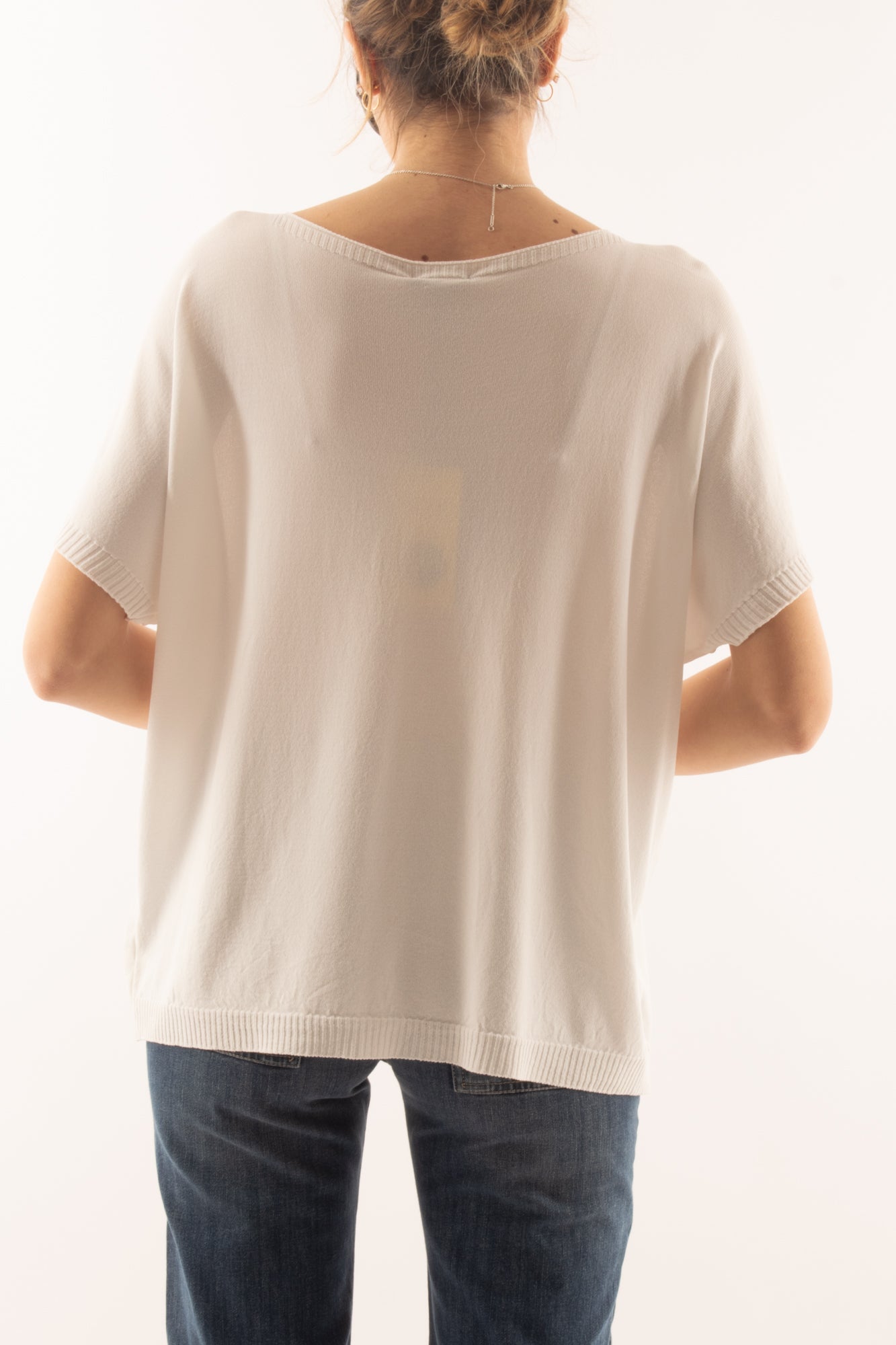 Maglia mezza manica morbida da Donna Metoo - Bianco