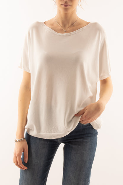 Maglia mezza manica morbida da Donna Metoo - Bianco