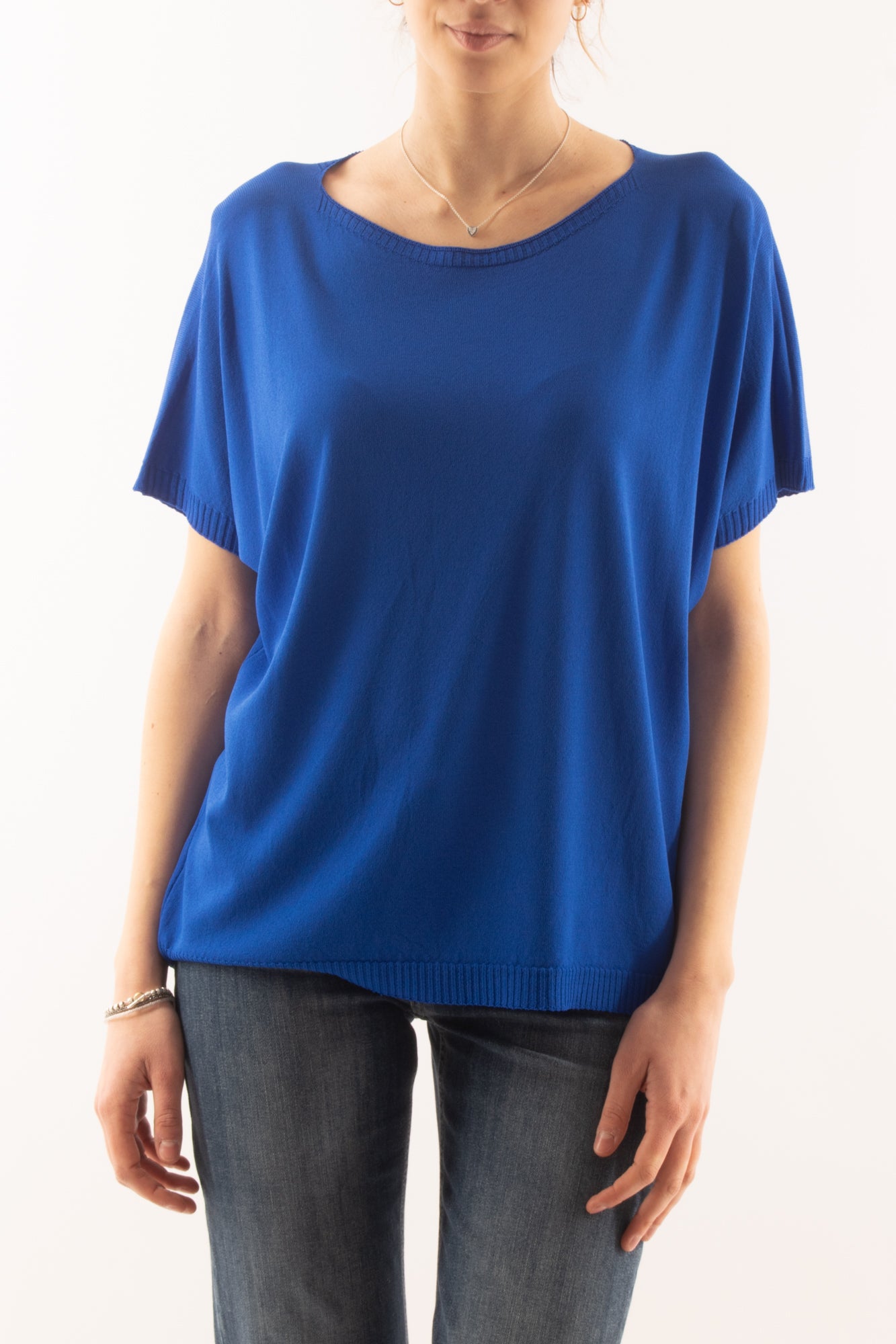 Maglia mezza manica morbida da Donna Metoo - Bluette