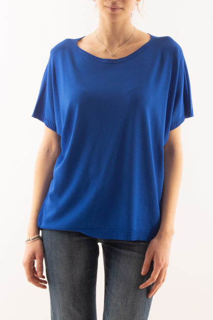 Maglia mezza manica morbida da Donna Metoo - Bluette