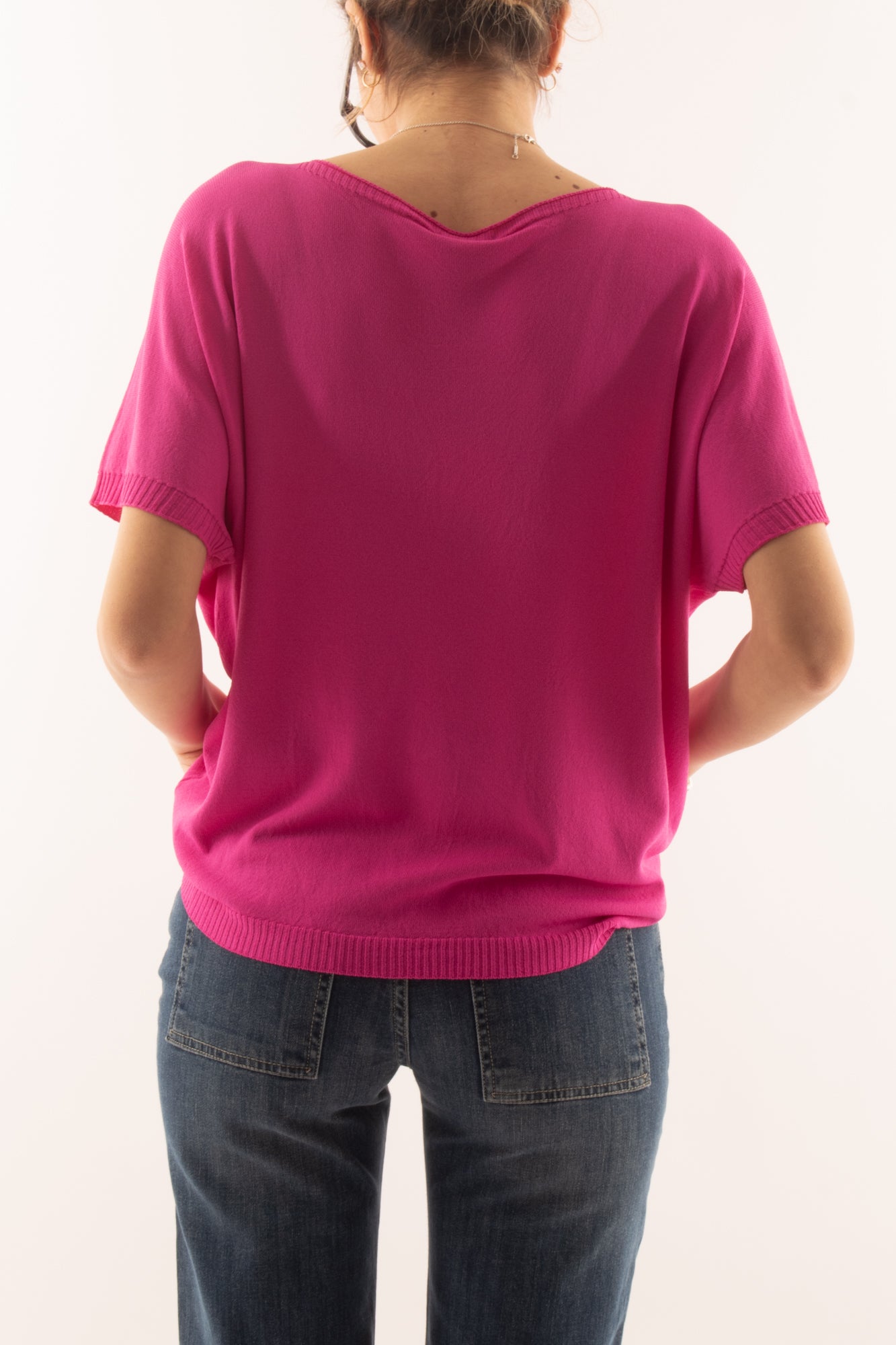 Maglia mezza manica morbida da Donna Metoo - Fuxia