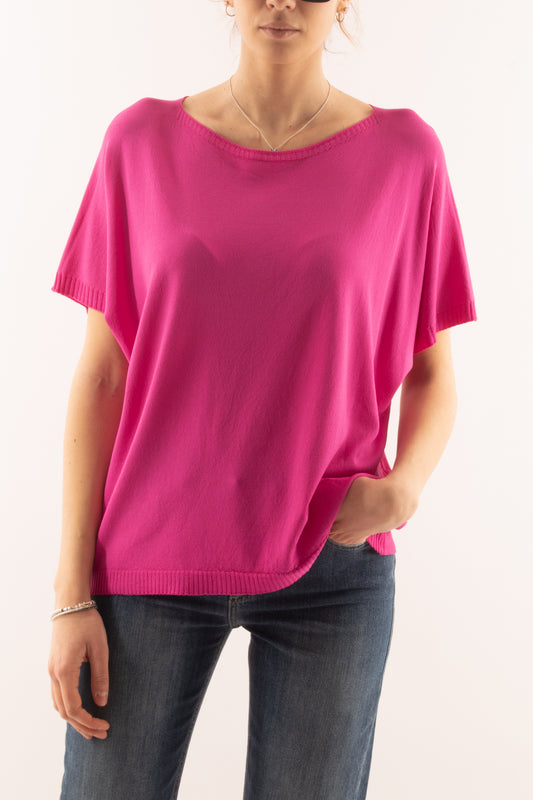 Maglia mezza manica morbida da Donna Metoo - Fuxia
