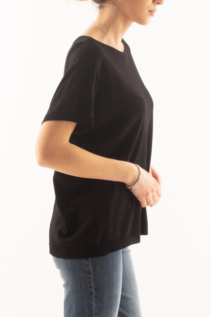 Maglia mezza manica morbida da Donna Metoo - Nero