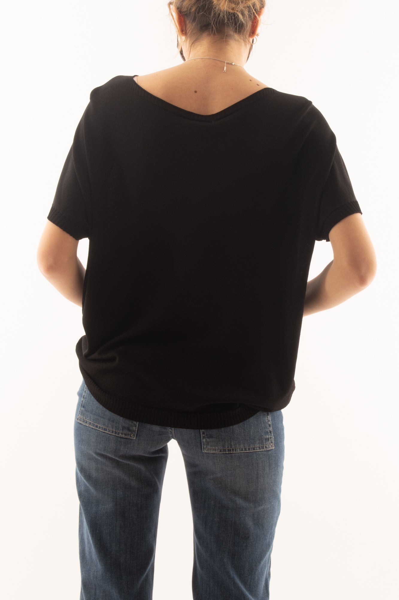 Maglia mezza manica morbida da Donna Metoo - Nero