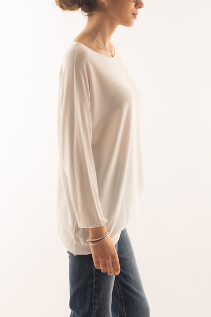 Maglia lunga con manica lunga da Donna Metoo - Bianco