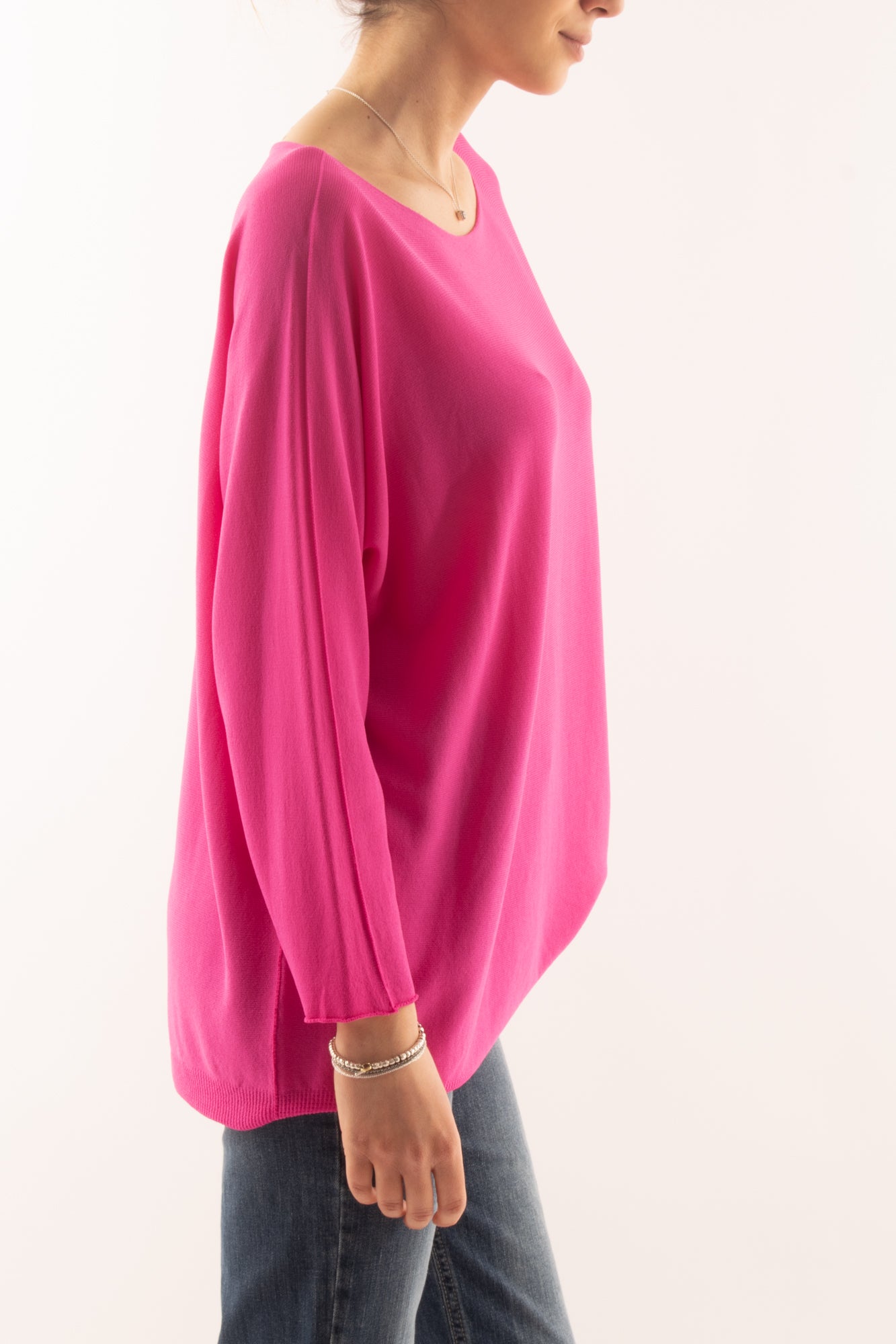 Maglia lunga con manica lunga da Donna Metoo - Fuxia