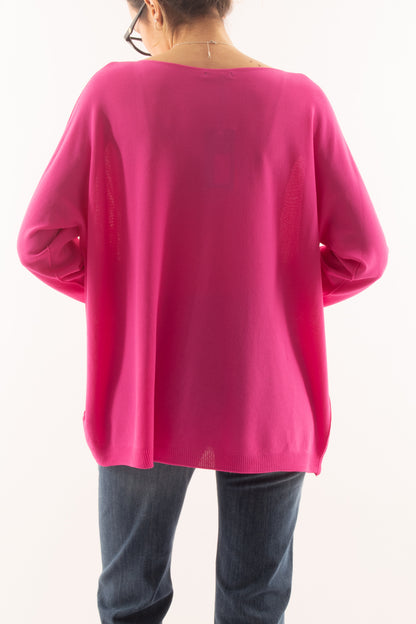 Maglia lunga con manica lunga da Donna Metoo - Fuxia