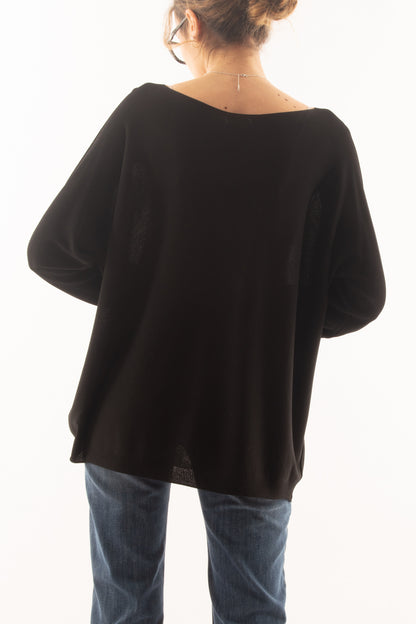 Maglia lunga con manica lunga da Donna Metoo - Nero