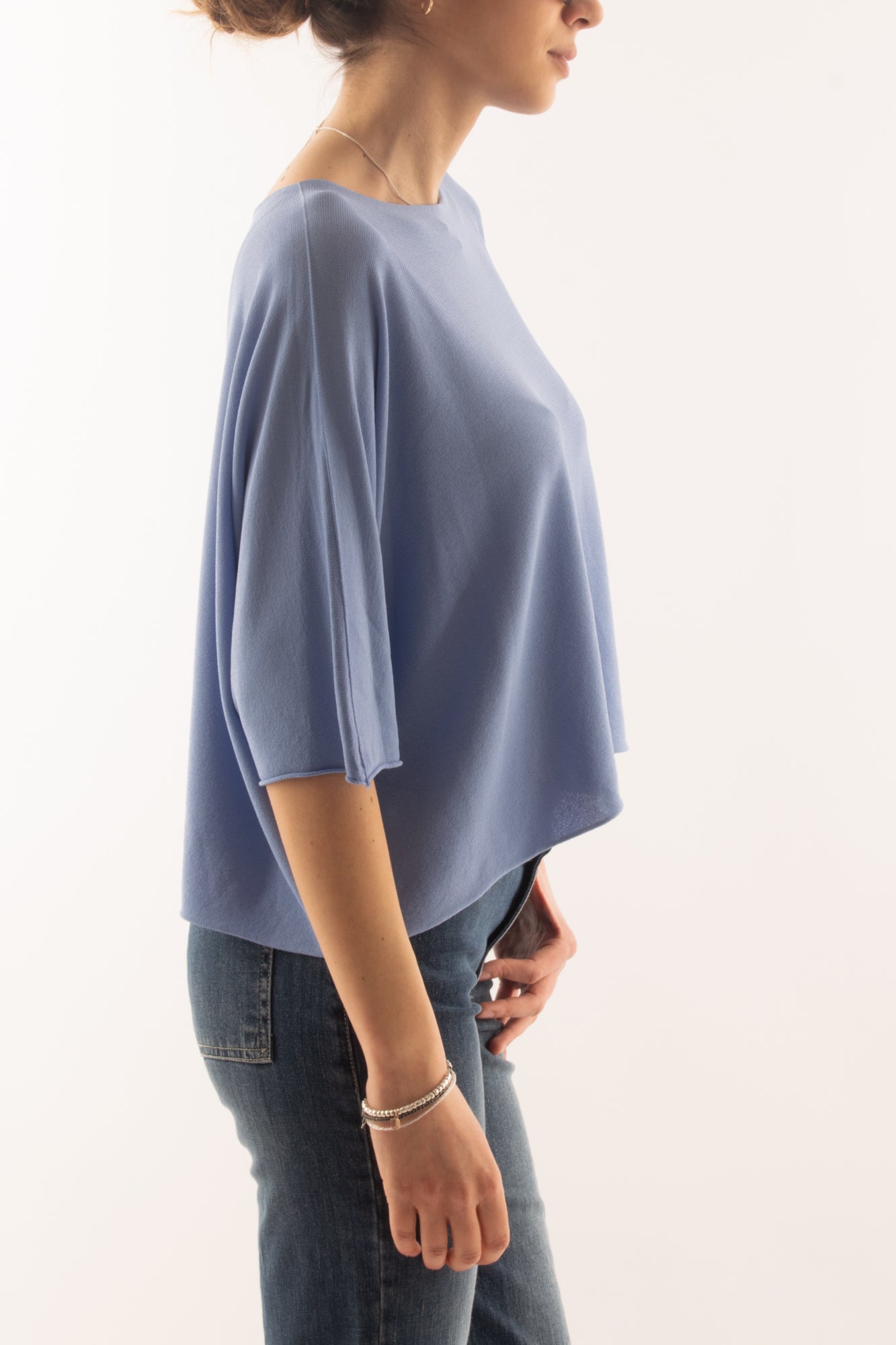 Maglia a scatoletta da Donna Metoo - Celeste