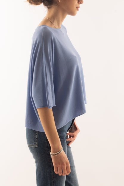 Maglia a scatoletta da Donna Metoo - Celeste