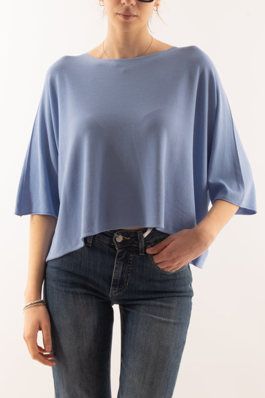 Maglia a scatoletta da Donna Metoo - Celeste