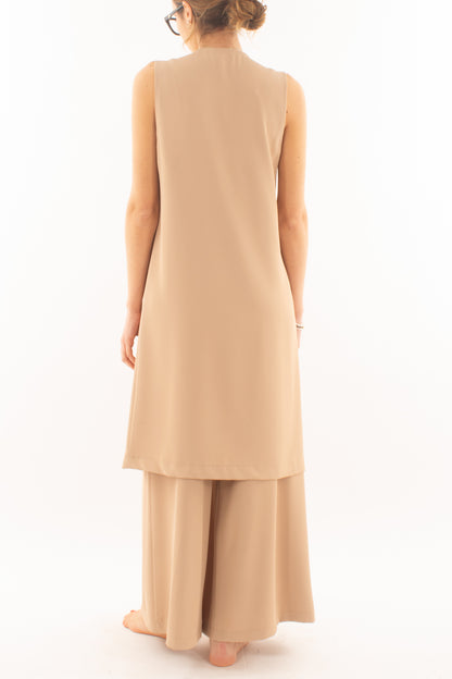 Gilet lungo fluido da Donna Metoo - Sabbia