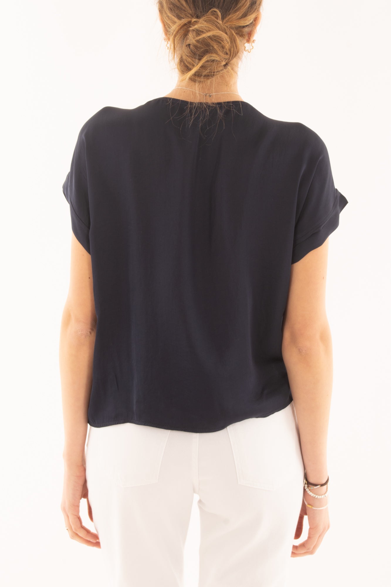 Maglia girocollo in viscosa da Donna Metoo - Blu