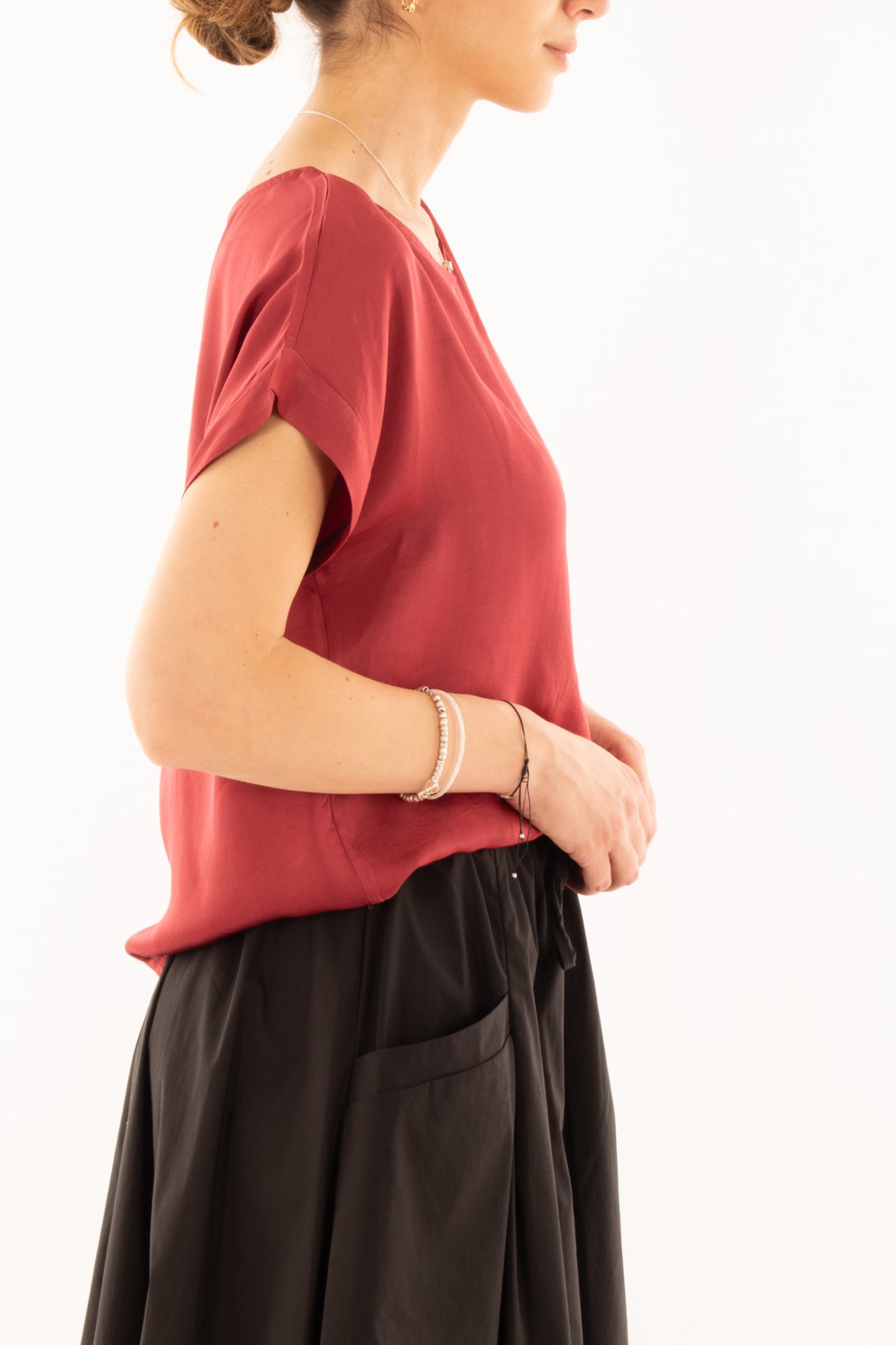 Maglia girocollo in viscosa da Donna Metoo - India